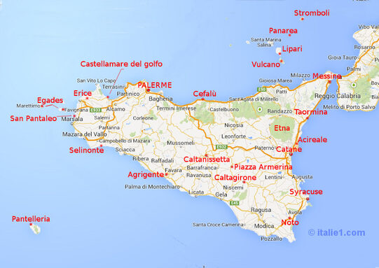 Carte Sicile