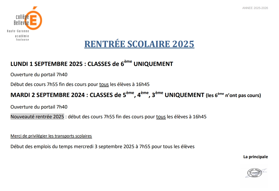 Rentrée scolaire 2025