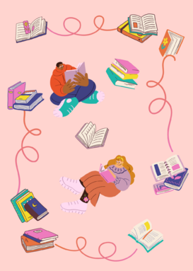Pink Orange Green Colorful Book Club Flyer.png